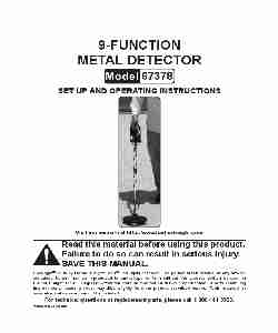 Harbor Freight Tools Metal Detector 67378-page_pdf